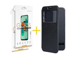Kit Carcasa + 2 Protectores de Pantalla para Oppo A17 SKYHE Negro