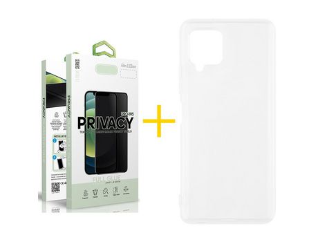Pack 1 Película Antiespia + Funda SKYHE para Samsung Galaxy A42 5G Silicona Líquida Incoloro Clear