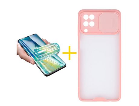 Pack 1 Película + Funda SKYHE para Samsung Galaxy A12 5G Gel Protteción Cámara Rosa