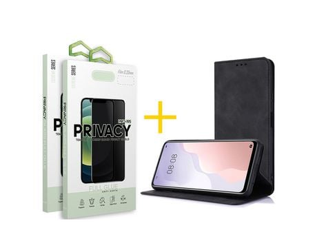 Pack 2 Películas Antiespía + Funda SKYHE por Samsung Galaxy A33 5G Flip Cover PRM Negro