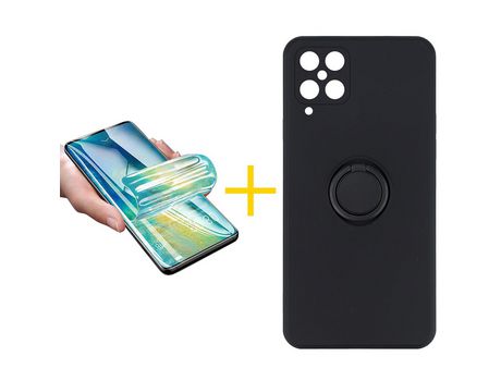 Pack 1 Película + Funda SKYHE para Samsung Galaxy M22 Gel O-Ring Negro