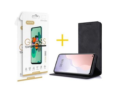 Kit Carcasa + 2 Protectores de Pantalla para Redmi A1 ACCETEL Negro