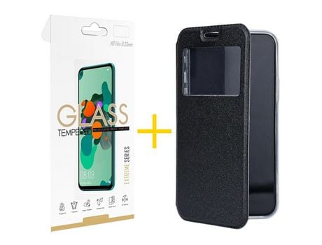 Pack 1 Película 2.5D + Funda SKYHE por Samsung Galaxy A33 5G Flip Cover Gandy Negro