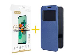 1x Kit de película de vidrio templado 2.5D + Accetel Samsung Galaxy A13 5G Gandy Flip Cover