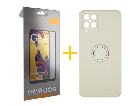 Pack 1 Película Full + Funda SKYHE para Samsung Galaxy M12 Gel O-Ring Sand