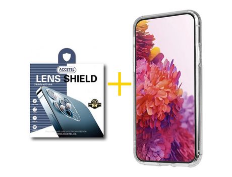 Pack 1 X Protector de Cámara trasera + Funda ACCETEL para Samsung Galaxy A72 5G Gel Reforzado Transparente Clear