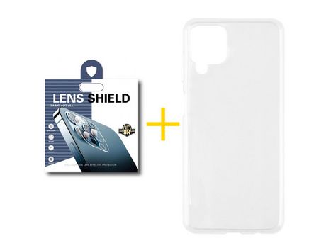 Pack 1 Película de Cámara trasera + Funda SKYHE para Samsung Galaxy A42 5G Silicona Liso Incoloro Clear