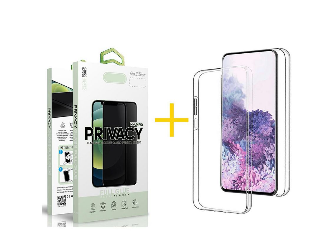 Pack 1 Película Antiespía + Funda SKYHE por Apple iPhone XS Max Dupla 360º Incoloro Clear