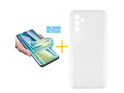 Pack 2 Películas + Funda SKYHE para Samsung Galaxy A13 5G Silicona Líquida Incoloro Clear