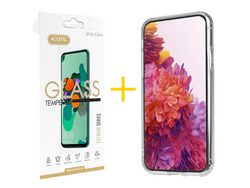 Pack 1 X Protector de Vidrio Templado 2.5D + Funda ACCETEL para iPhone XS Max Gel Reforzado Transparente Clear