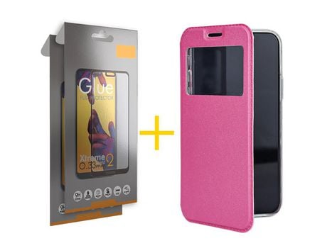 Pack 2 Películas Full + Funda SKYHE por Samsung Galaxy A33 5G Flip Cover Gandy Rosa