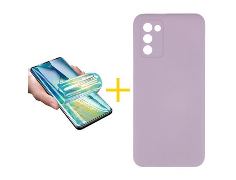 Pack Carcasa + Protector de Pantalla Hidrogel para Samsung Galaxy A03S SKYHE Morado