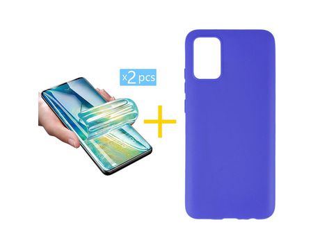 Pack Carcasa + 2 Protectores de Pantalla Hidrogel para Samsung Galaxy A03S ACCETEL Azul