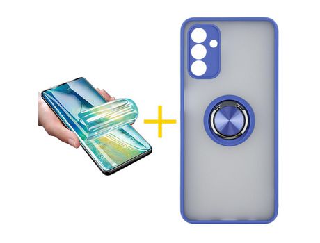 Pack Carcasa + Protector de Pantalla Hidrogel para Samsung Galaxy A03S SKYHE Azul
