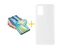 Pack 1 X Protector de Vidrio Templado Hidrogel + Funda ACCETEL para Samsung Galaxy Redmi Note 11 Pro 5G Silicona Liso Transparente Clear