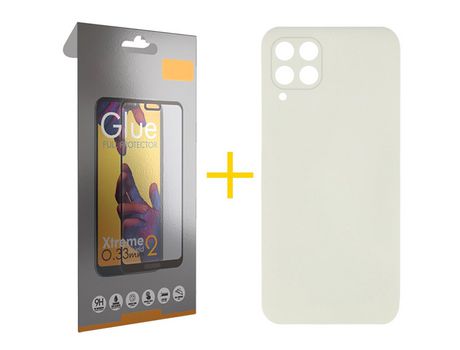 Pack 1 Película Full + Funda SKYHE para Samsung Galaxy A22 4G Silicona Líquida Arena