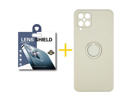 Pack 1 Película de Cámara trasera + Funda SKYHE para Samsung Galaxy M12 Gel O-Ring Sand