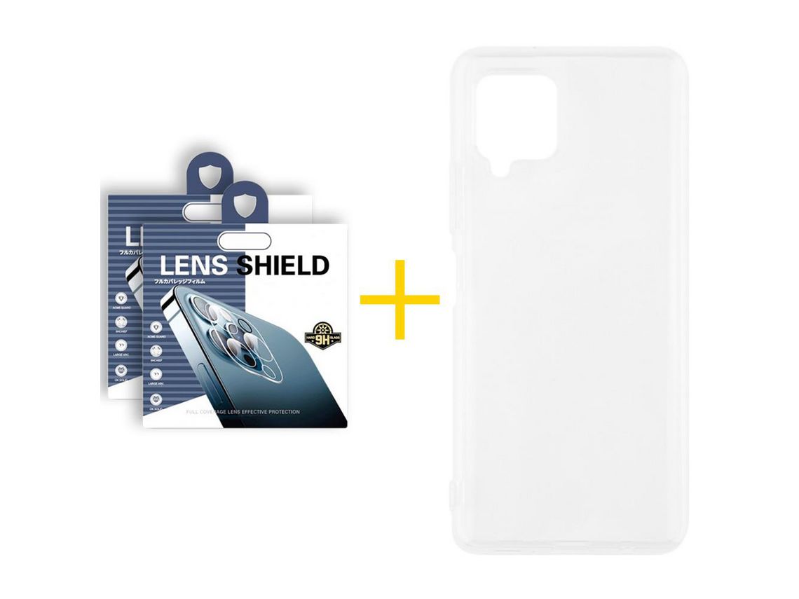 Pack 2 Películas de Cámara trasera + Funda SKYHE para Samsung Galaxy A22 4G Silicona Líquida Incoloro Clear