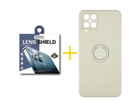 Pack 1 X Protector de Cámara trasera + Funda ACCETEL para Samsung Galaxy M12 Gel O-Ring Sand