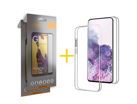 Pack 2 X Protector de Vidrio Templado Full + Funda ACCETEL para Huawei Y6 2019 Dupla 360º Transparente Clear