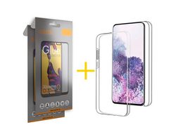 Pack 2 X Protector de Vidrio Templado Full + Funda ACCETEL para iPhone XS Max Dupla 360º Oro