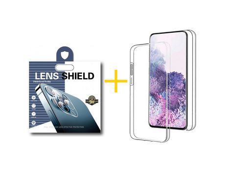 Pack 1 Película de Cámara Trasera + Funda SKYHE para Samsung Galaxy S20 Plus 5G Dupla 360º Incoloro Clear