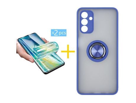 Pack Carcasa + 2 Protectores de Pantalla Hidrogel para Samsung Galaxy A03S ACCETEL Azul