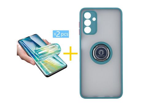 Pack Carcasa + 2 Protectores de Pantalla Hidrogel para Samsung Galaxy A03S SKYHE Verde