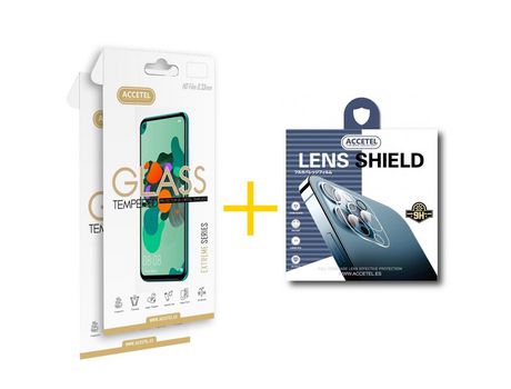 Pack 2 X Película 2.5D + Película de Cámara Trasera ACCETEL para Samsung Galaxy S20 Plus 5G (2 unidades)