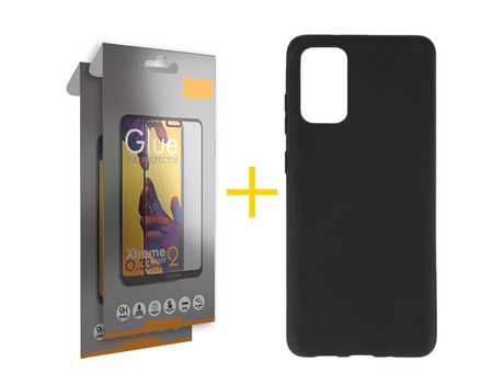 Pack 2 Películas Full + Funda SKYHE por Samsung Galaxy S20 FE 5G Silicona Liso Negro