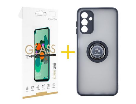 Pack Carcasa + Protector de Pantalla Cristal Templado para Samsung Galaxy A03S SKYHE Negro