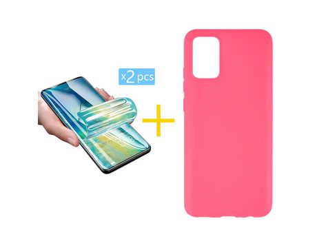 Pack Carcasa + 2 Protectores de Pantalla Hidrogel para Samsung Galaxy A03S SKYHE Rosa