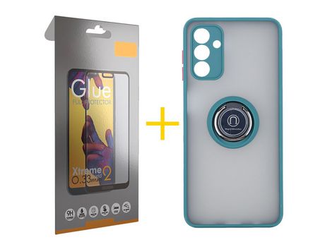 Pack Carcasa + Protector de Pantalla Cristal Templado para Samsung Galaxy A03S SKYHE Verde