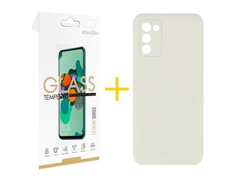 Pack Carcasa + Protector de Pantalla Cristal Templado para Samsung Galaxy A02S SKYHE Arena