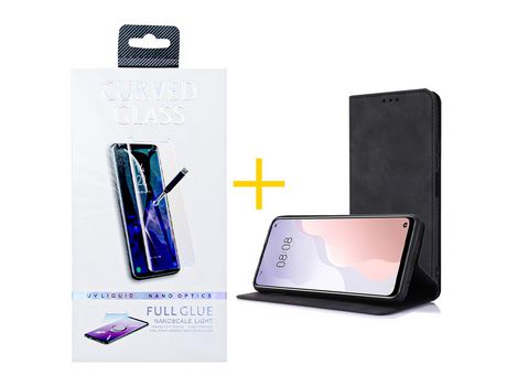 Juego 1 X Película de Vidrio Templado Antiestático y Funda SKYHE por Apple iPhone 14 Flip Cover PRM Negro