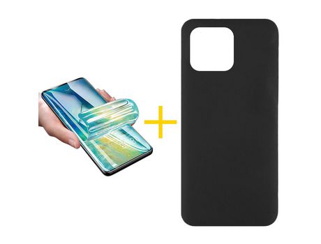 Pack 1 Película + Funda SKYHE para Xiaomi MI 11 Lite 5G NE Silicona Líquida Negro