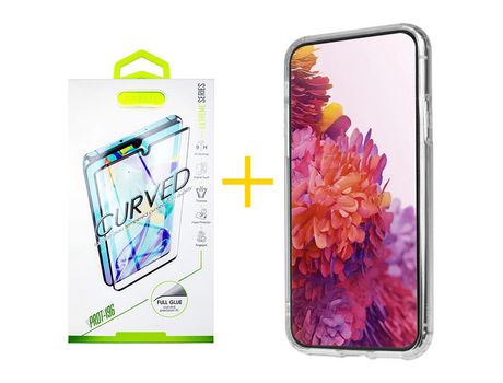 Pack 1 Película Curvado + Funda SKYHE para Samsung Galaxy S20 Plus 5G Gel Reforzado Incoloro Clear