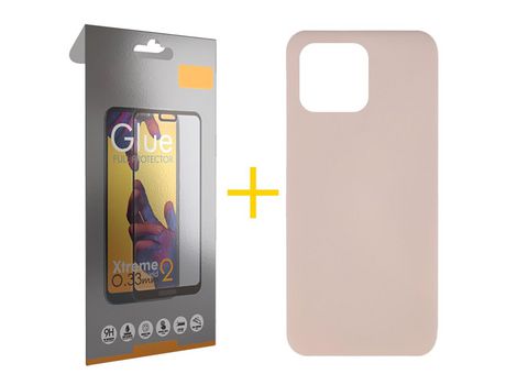 Pack 1 Película Full + Funda SKYHE para Xiaomi MI 11 Lite 5G NE Silicona Líquida Rosa
