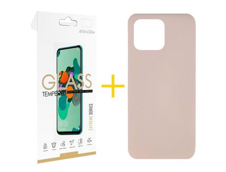 Pack 1 Película 2.5D + Funda SKYHE para Xiaomi MI 11 Lite 5G NE Silicona Líquida Rosa