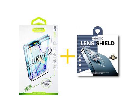 Pack Película Curvo + Película de Cámara Trasera ACCETEL por Samsung Galaxy A72 5G Borde Negro