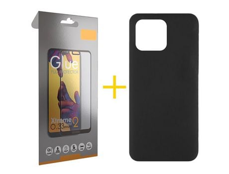 Pack 1 Película Full + Funda SKYHE para Xiaomi MI 11 Lite 5G NE Silicona Líquida Negro