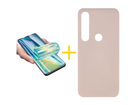 Pack 1 Película + Funda SKYHE por Huawei P Smart 2019 Silicona Líquida Rosa