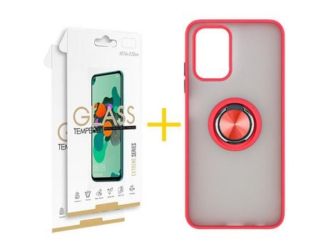 Pack 2 Películas 2.5D + Funda SKYHE por Xiaomi Redmi Note 10S Gel Bumper con Anillo Rojo