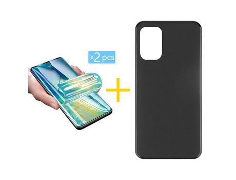 Pack 2 Películas + Funda SKYHE por Xiaomi Redmi Note 10 Pro Silicona Liso Negro