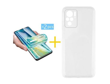 Pack 2 Películas + Funda SKYHE por Xiaomi Redmi Note 10 Pro Silicona Líquida Incoloro Clear