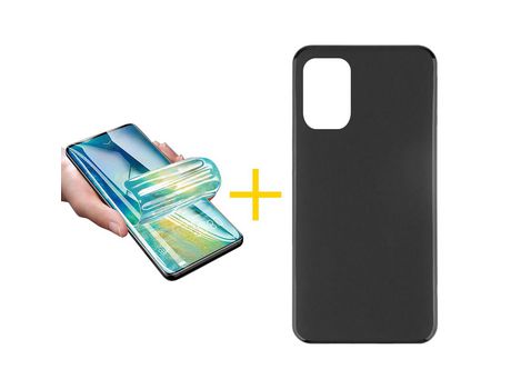 Pack 1 Película + Funda SKYHE por Xiaomi Redmi Note 10 Pro Silicona Liso Negro