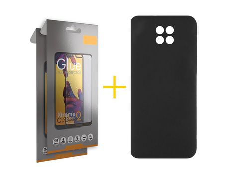 Pack 2 Películas Full + Funda SKYHE por Xiaomi Redmi Note 9T Silicona Líquida Negro