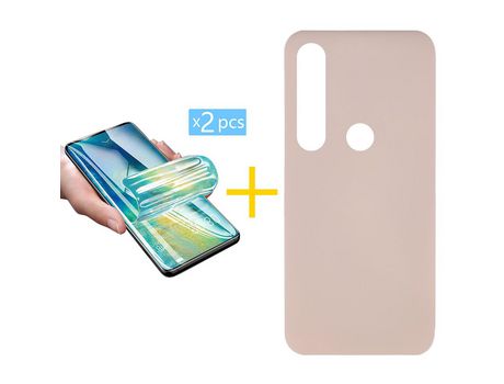 Pack 2 Películas + Funda SKYHE por Huawei P Smart 2019 Silicona Líquida Rosa