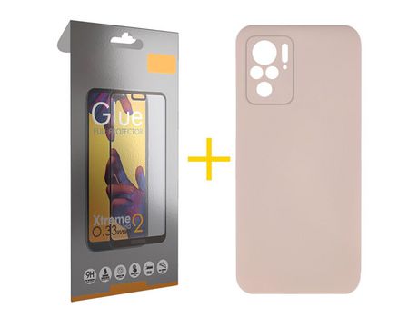 Pack 1 Película Full + Funda SKYHE por Xiaomi Redmi Note 10 Pro Silicona Líquida Rosa