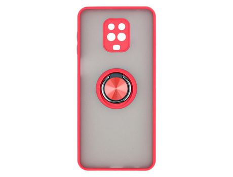 Funda ACCETEL para Xiaomi Redmi Note 9 Pro Gel Bumper con Anillo Rojo